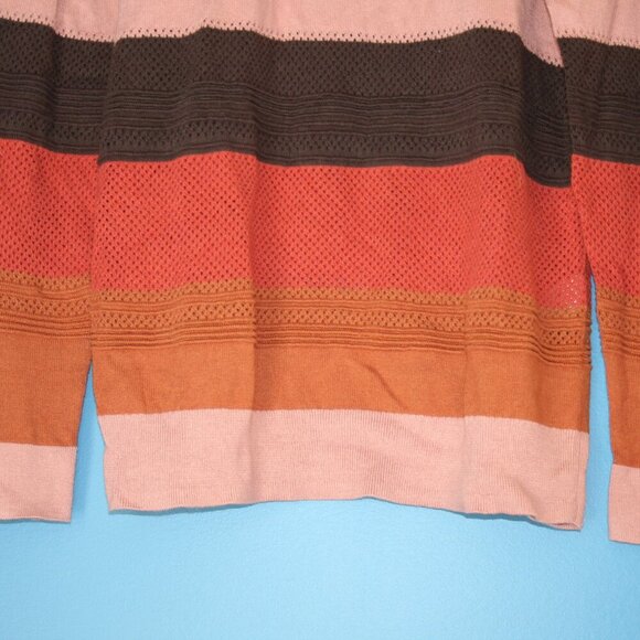NWT Market & Spruce Stitch Fix Pink & Brown Rowan Textured Cotton Blend Sweater - Picture 3 of 13